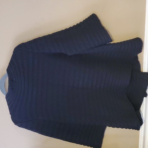 Pure Handknit Summer Crush Black Ribbed Wrap Sweater Size L/XL - Picture 2 of 8